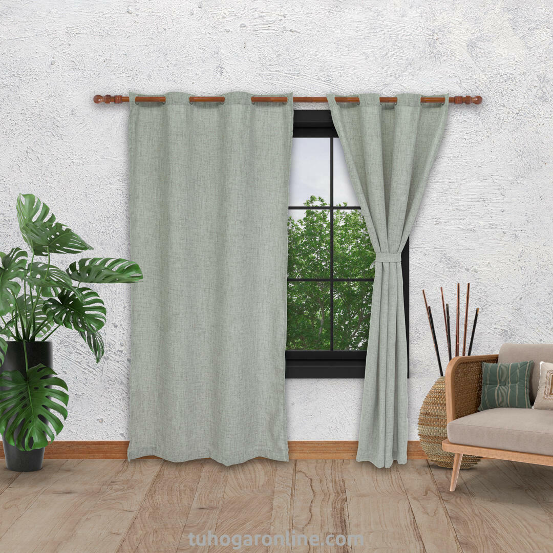 Cortina Arpillera Ancestral Argolla Café Claro de Lujo 2,60 X 2,20 Aprox.