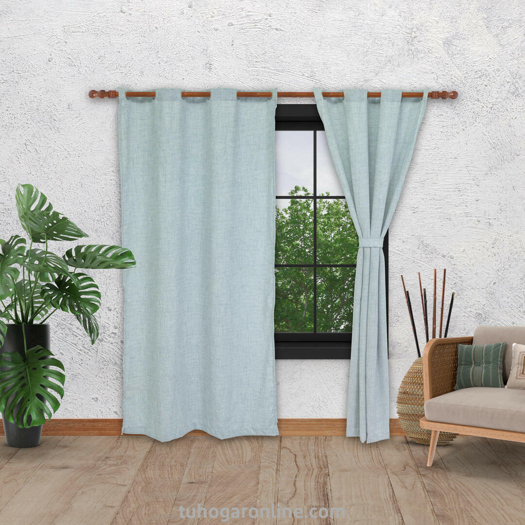 Cortina Arpillera Ancestral Argolla Azul de Lujo 2,60 X 2,20 Aprox.