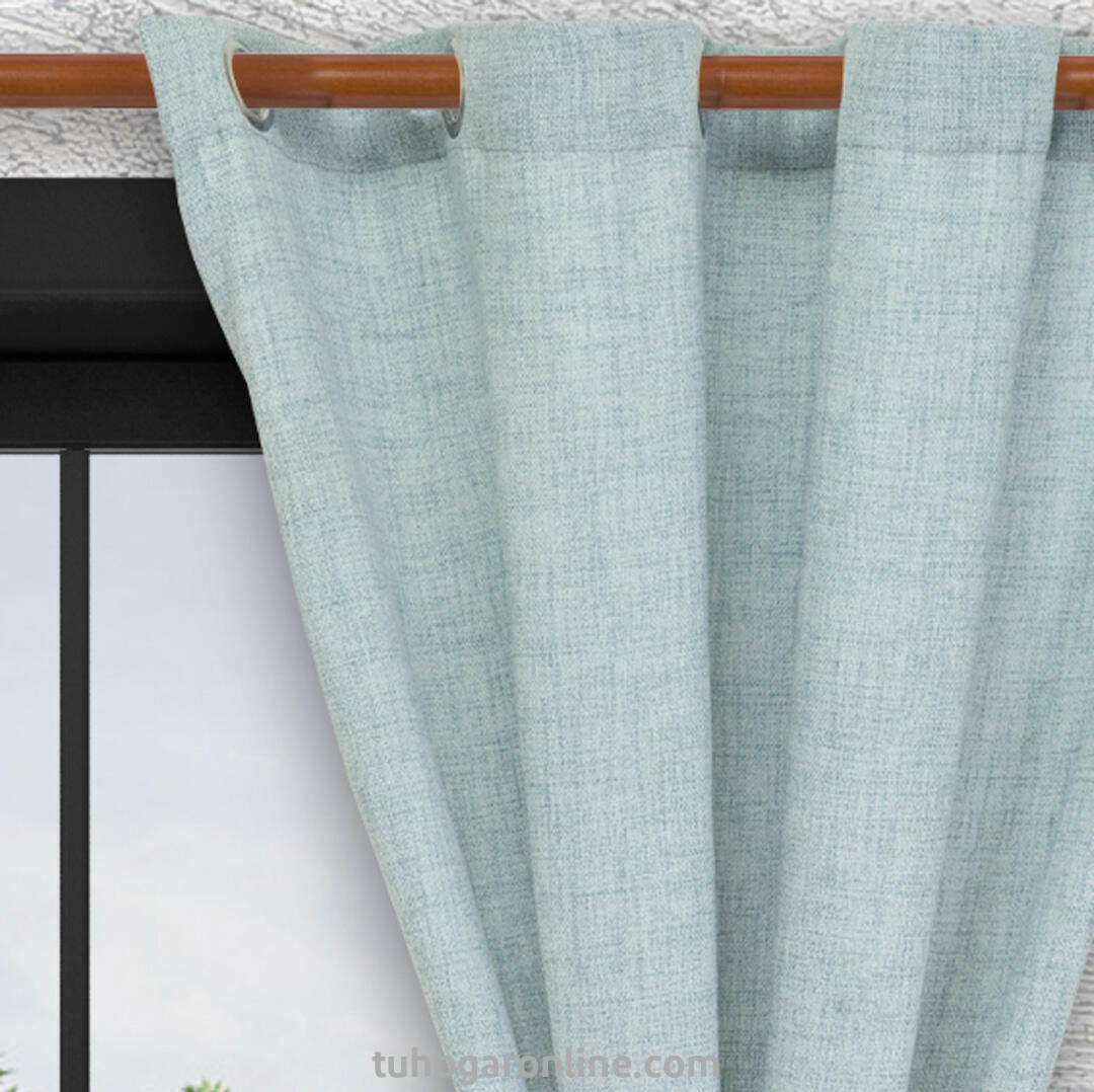 Cortina Arpillera Ancestral Argolla Azul de Lujo 2,60 X 2,20 Aprox.