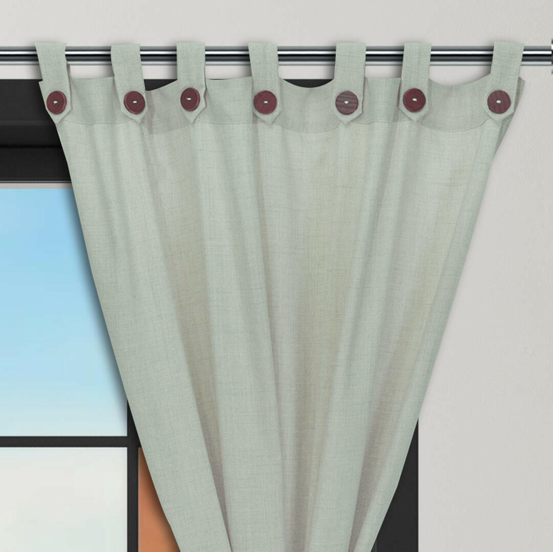 Cortina Lino Boton Ancestral Beige Neutrales 2,60 X 2,20 Aprox.