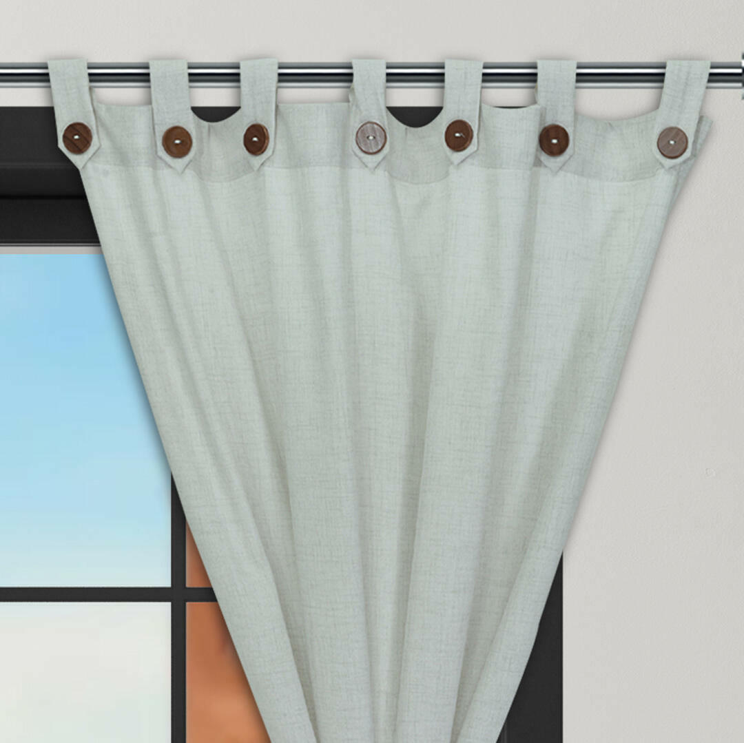 Cortina Lino Boton Ancestral Blanco Neutrales 2,60 X 2,20 Aprox.