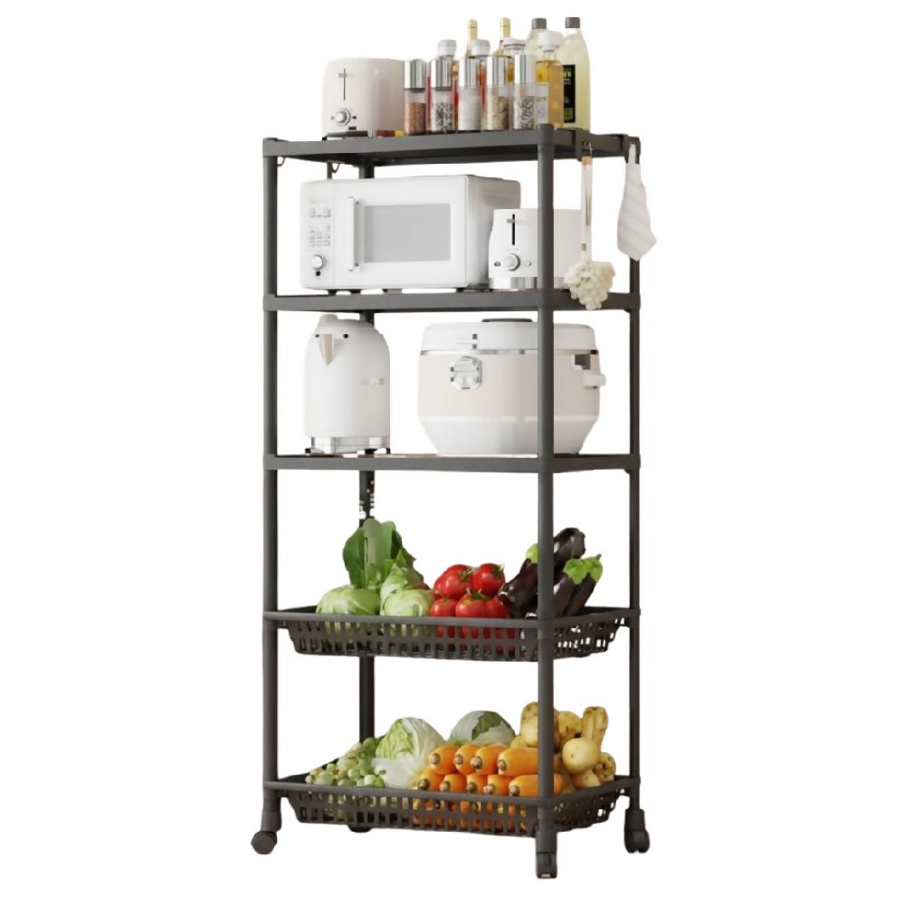 Estante Organizador 5 Niveles Con Ruedas Multiusos YH6710-5C Organizador Práctico Para Almacenamiento Y Espacios Reducidos