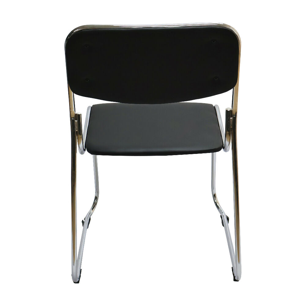 Silla Interlocutora Fija de Oficina Dubai Negra Cromada