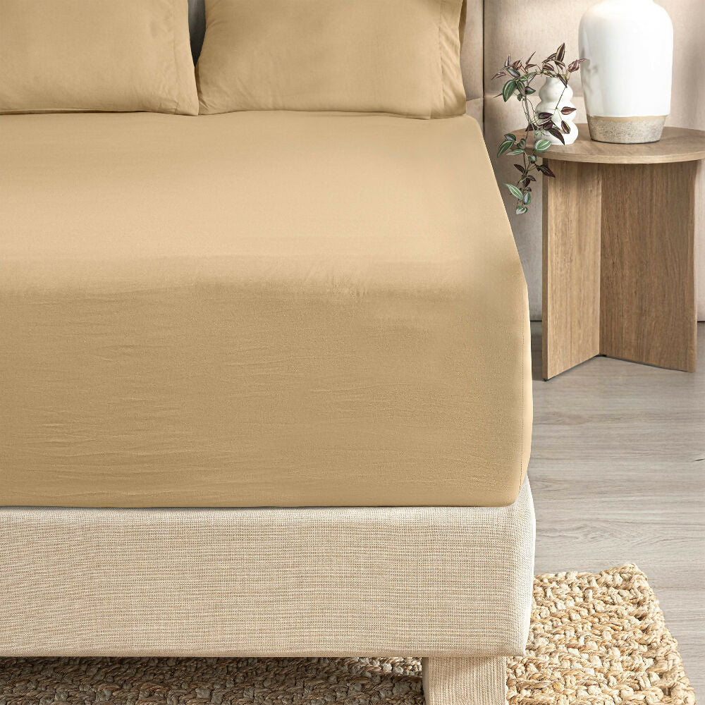 Sábanas Viasoft Washed Toffee, para Cama King