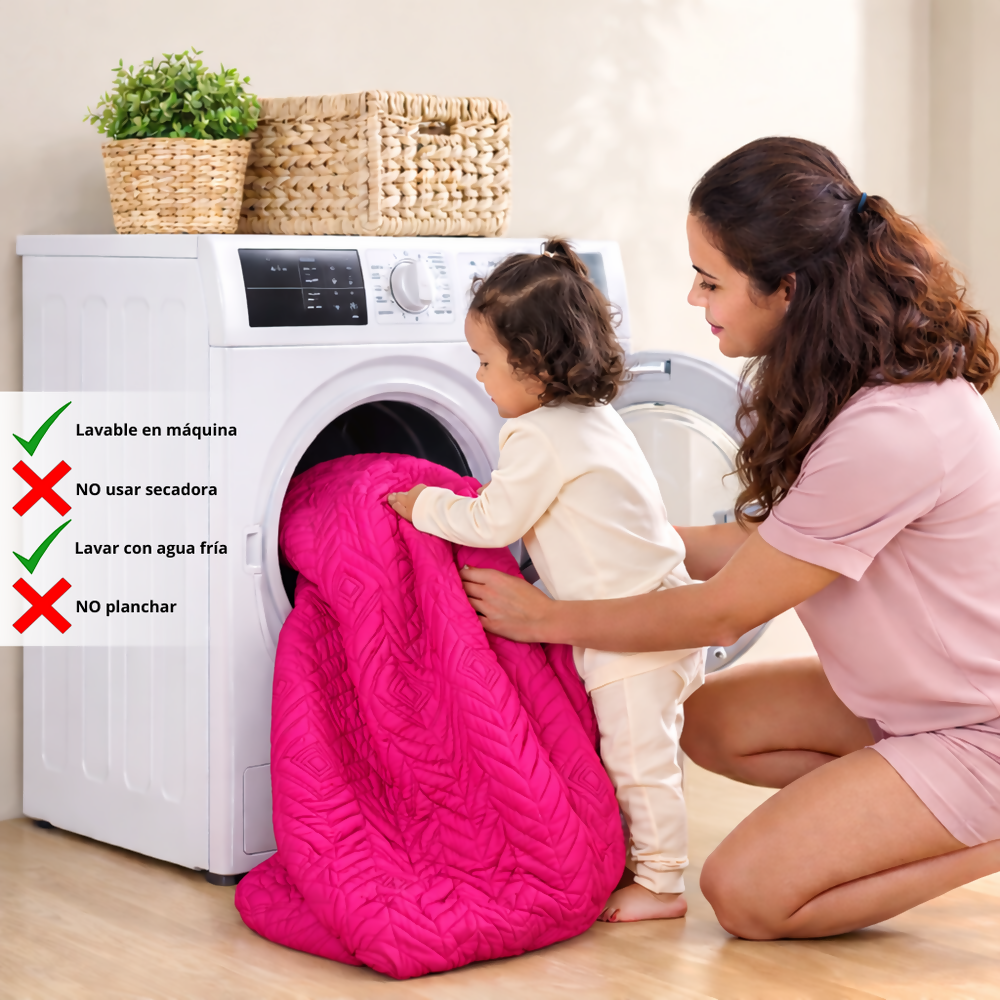 Protector colchon king antifluido fucsia 200x200cm