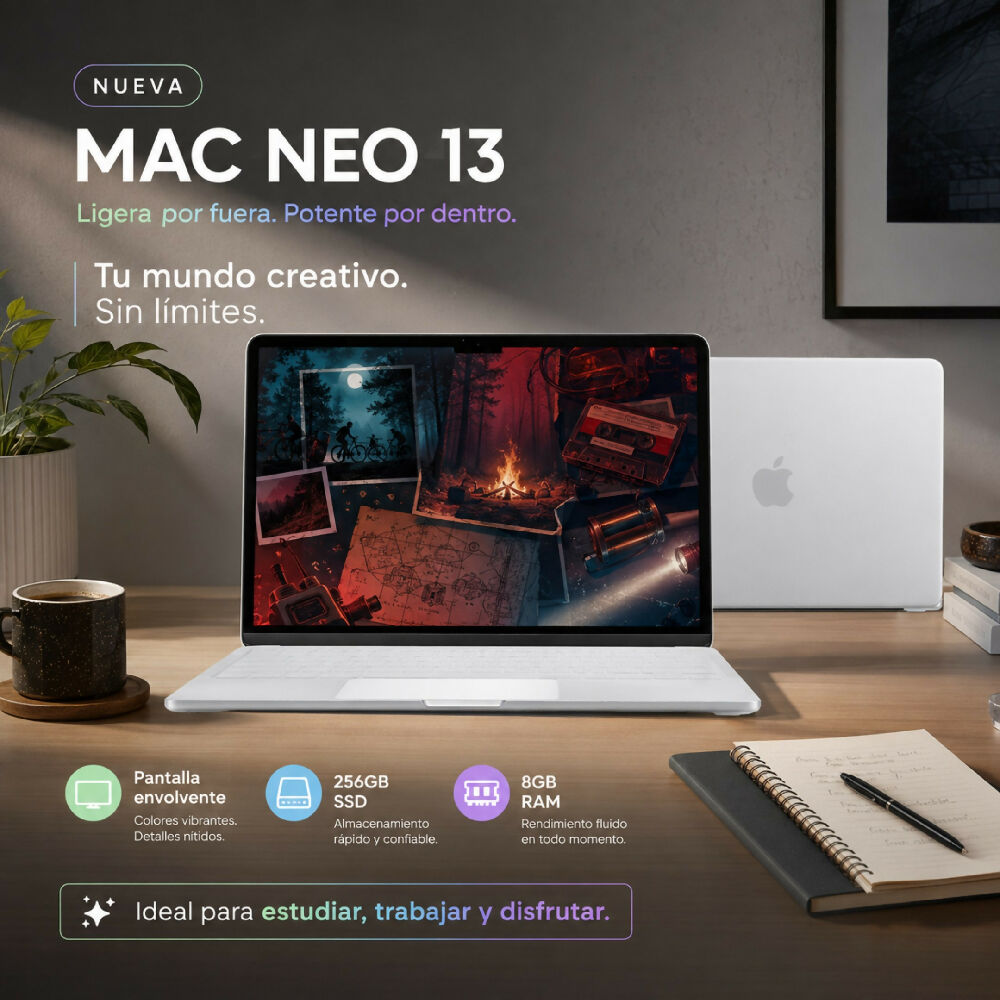 Macbook 13 Pulgadas A18 Pro 256gb Laptop Apple Con Potencia Extrema Plateado