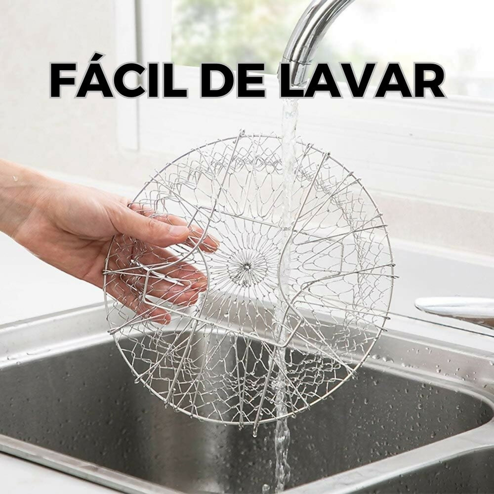 Escurridor Plegable de Aceite Acero Inoxidable Colador Malla