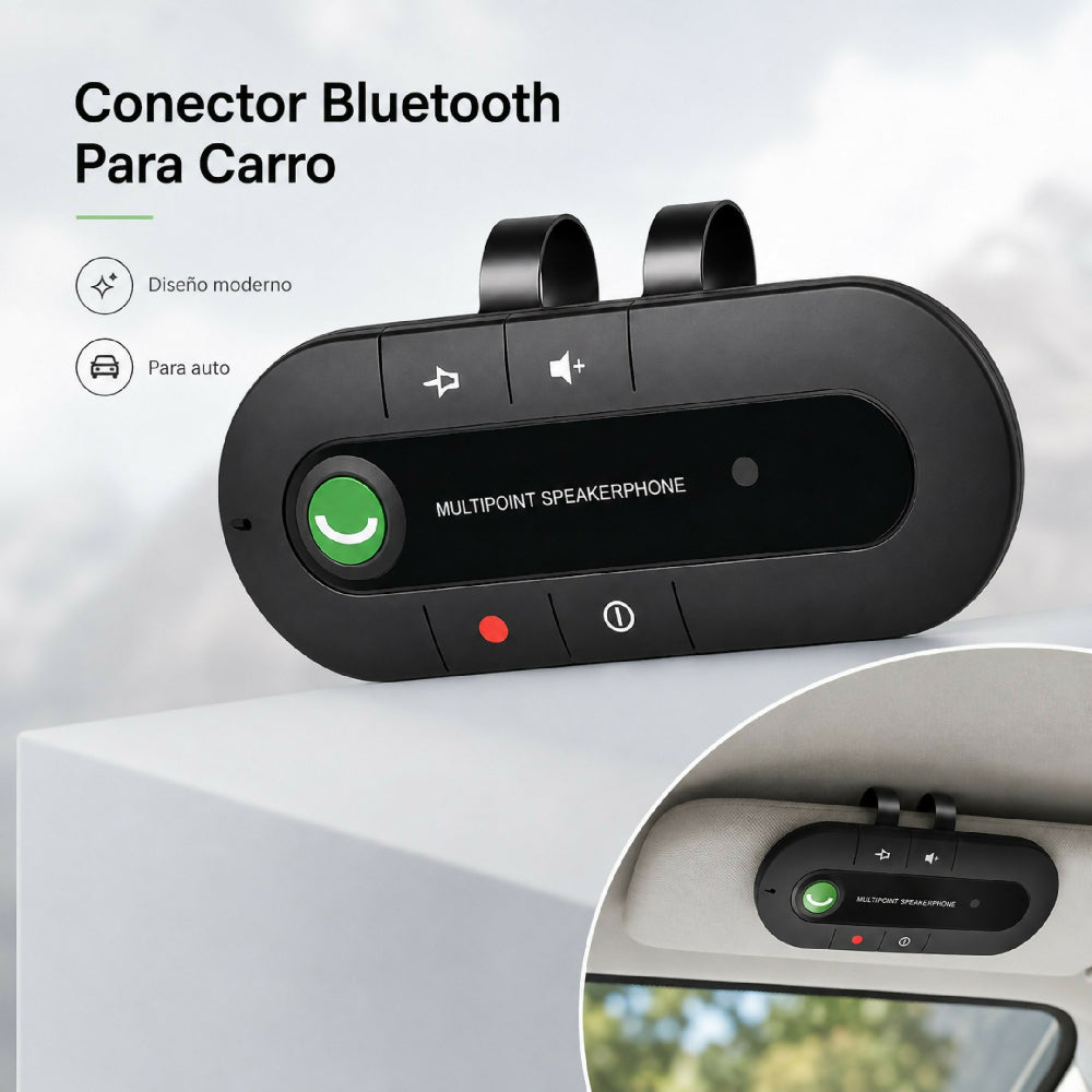 Conector Bluetooth Para Carro Con Micrófono Integrado Adaptador Altavoz