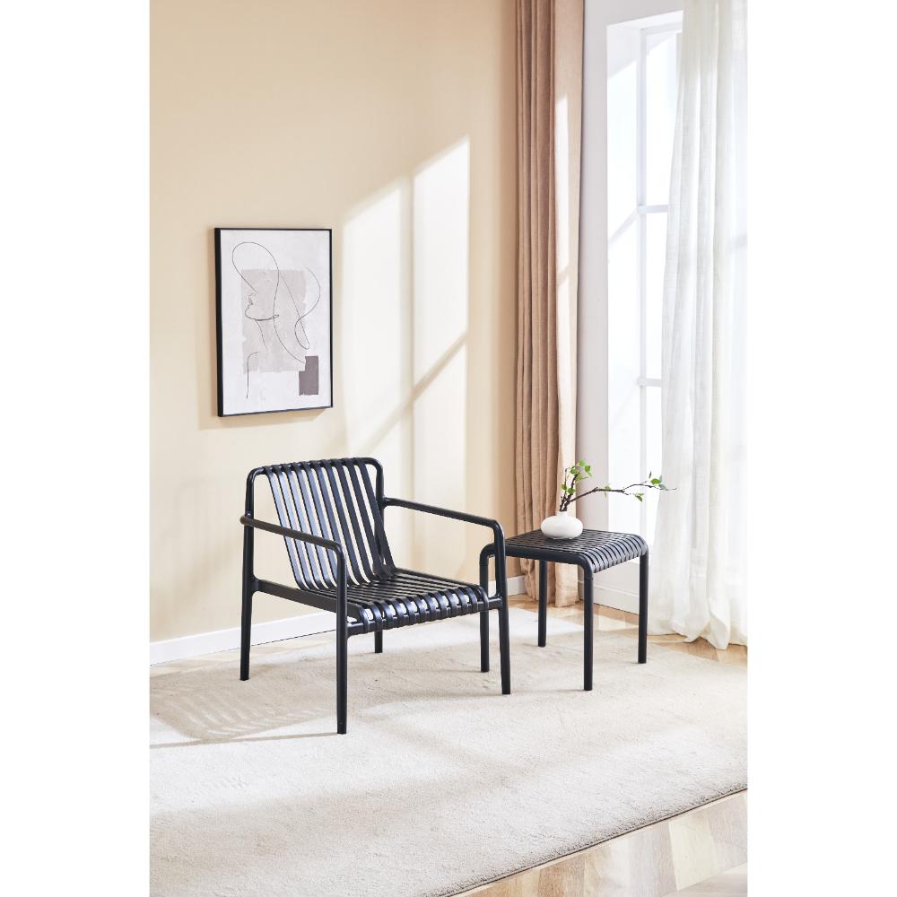 Silla Lounge Parma, Negro, Con espaldar y diseño Moderno X4
