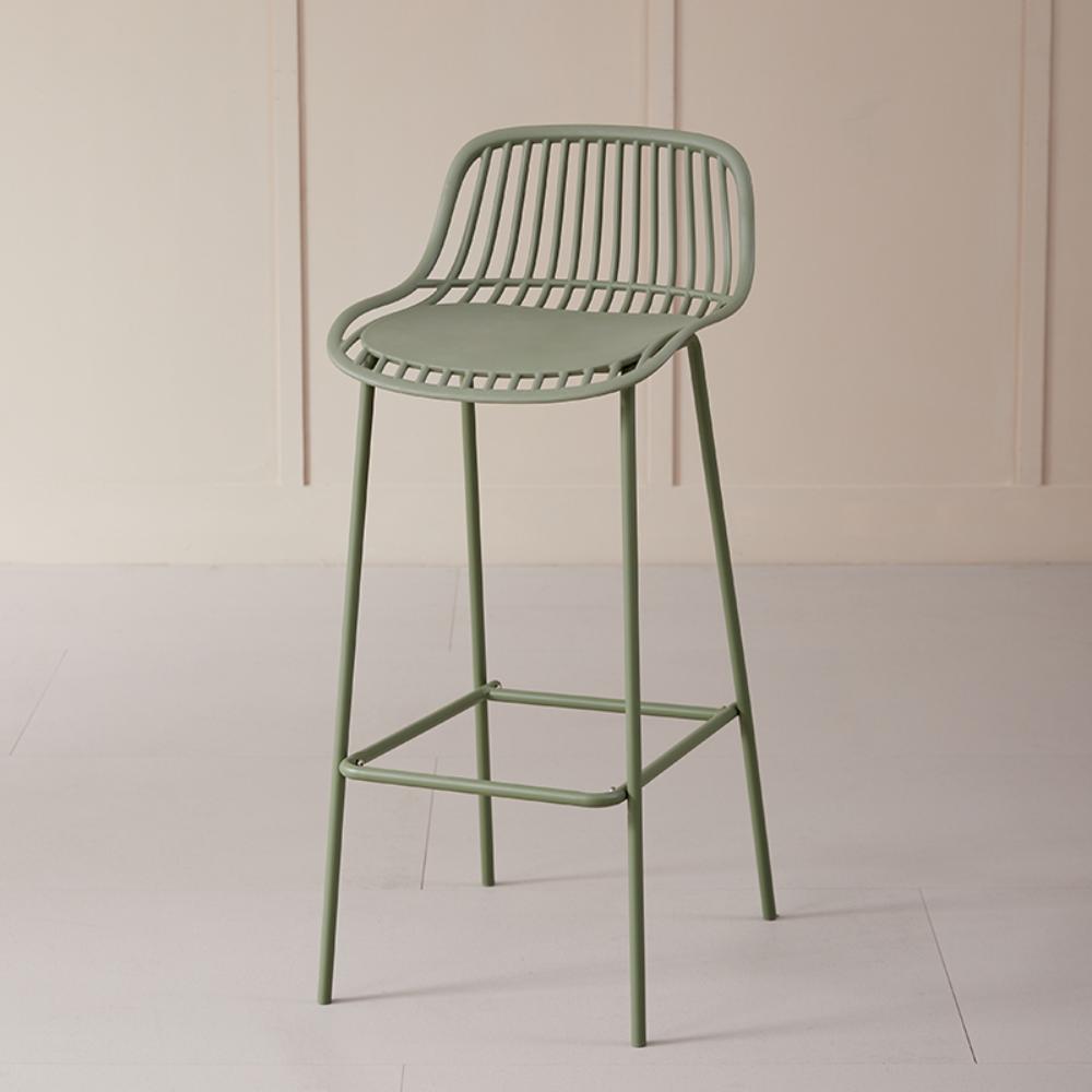 Butaco para Barra Tulum, Color Verde Olivo, Diseño Moderno X2