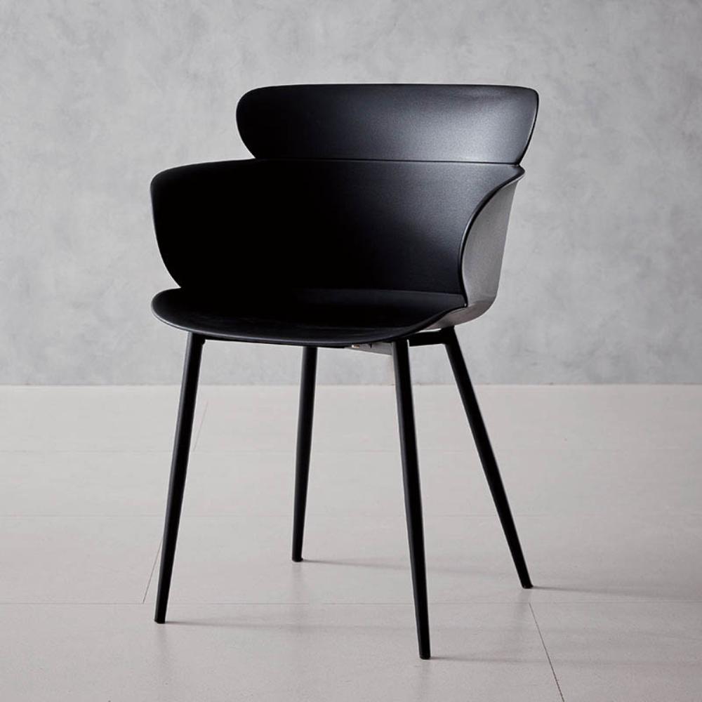 Set de 2 Sillas Miami con Brazos, Color Negro, con Espaldar y Diseño Moderno
