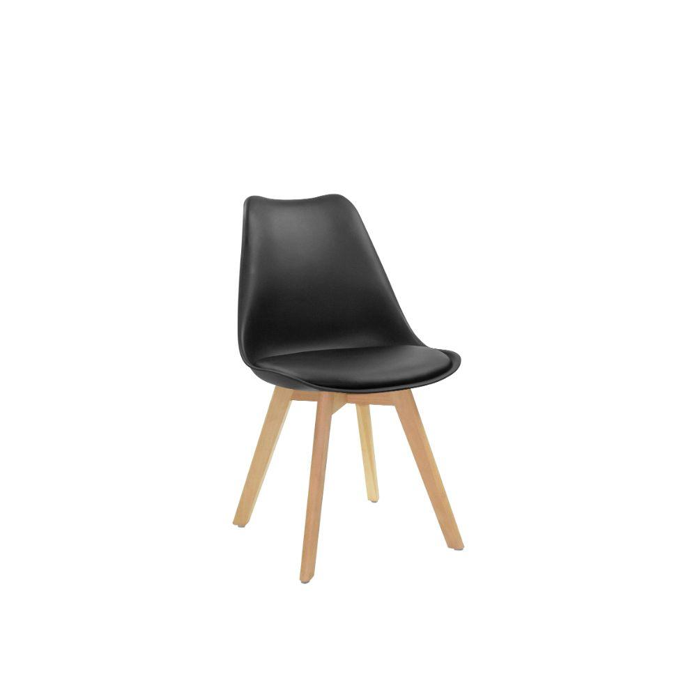 Kit de Dos Sillas Sasha, Negro y Café claro, cómodo asiento y patas en madera