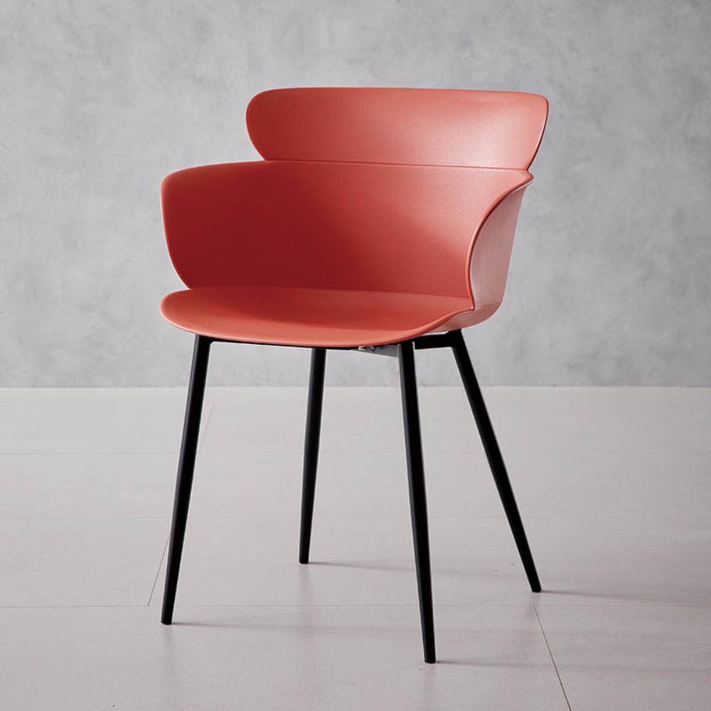 Silla Miami con Brazos, Color Rojo, Con espaldar y diseño Moderno X4