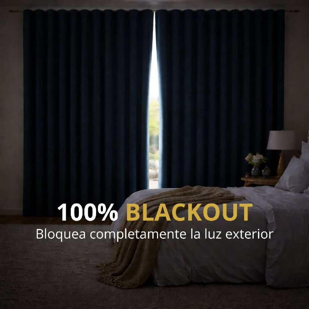 Cortinas jacquard blackout negro