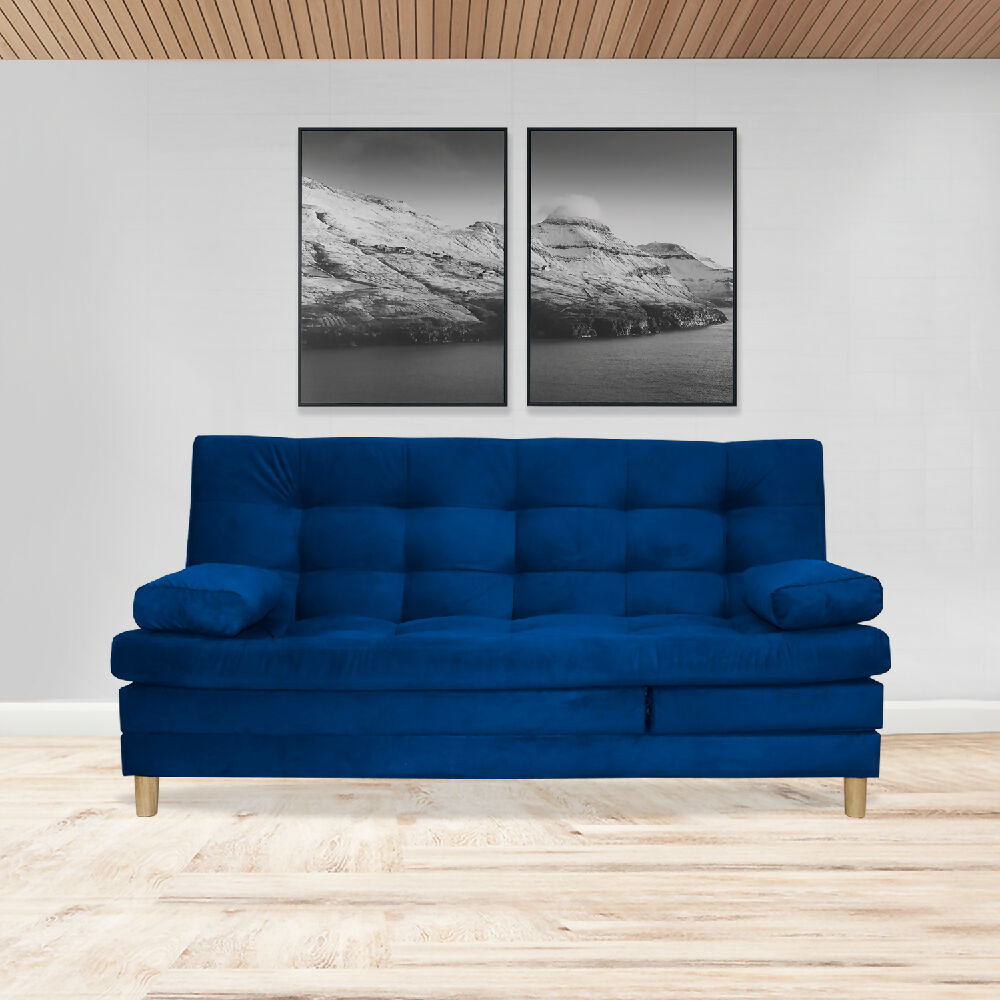 Sofacama Bieri 5 posiciones Reclinable Azul Petróleo