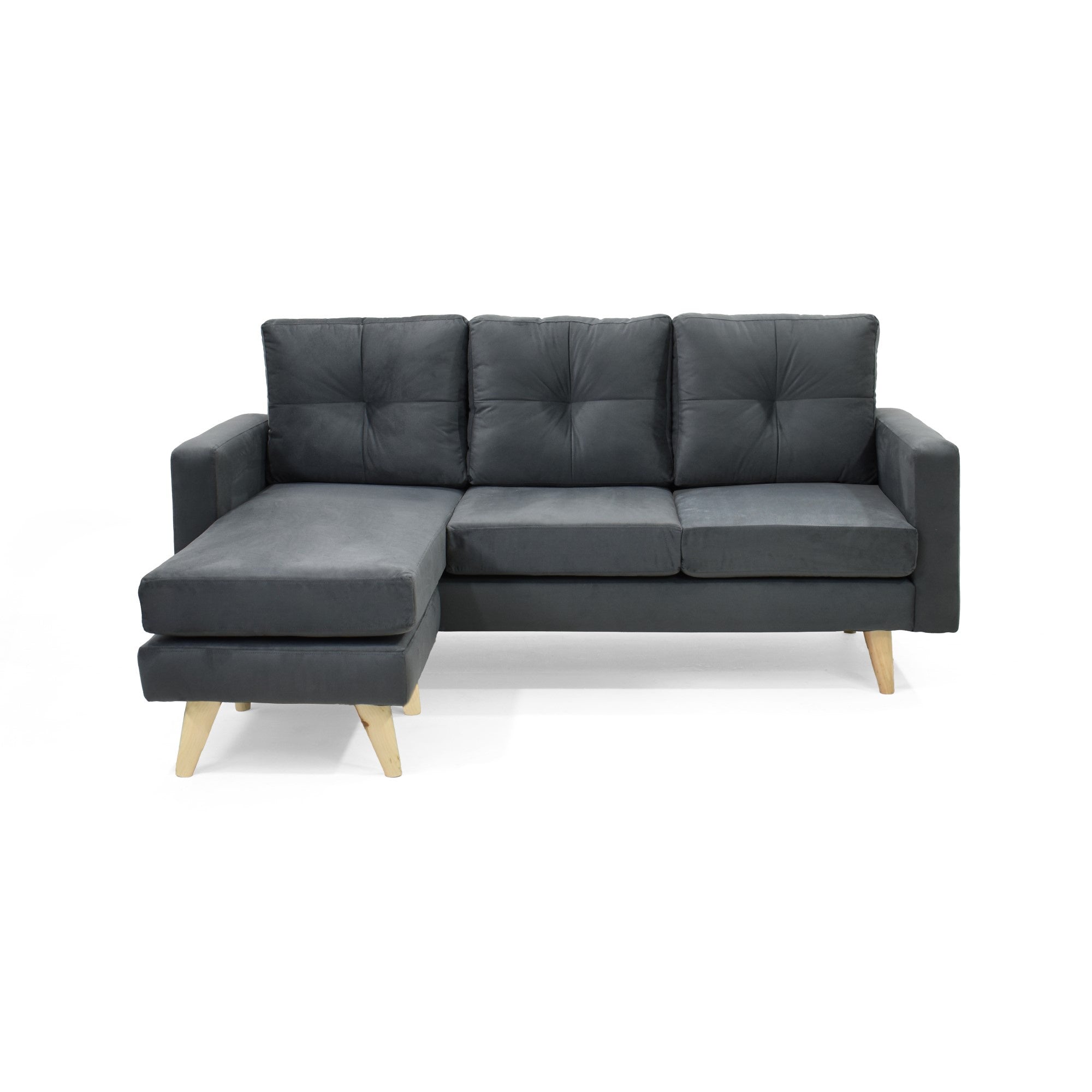 Sofa en L Derecho Beira Tela Gris