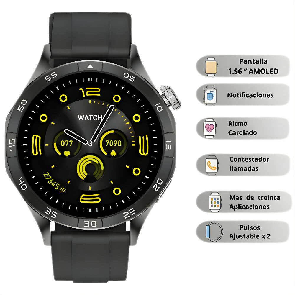 Smartwatch GM1 Mobulaa Bluetooth Reloj Inteligente Deportivo Con Pantalla HD, Frecuencia Cardíaca Y Batería Duradera
