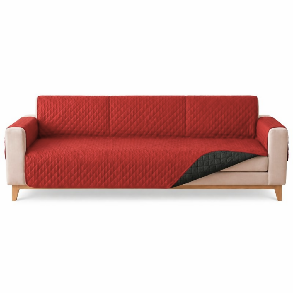 Protector sofa 3 puestos negro rojo