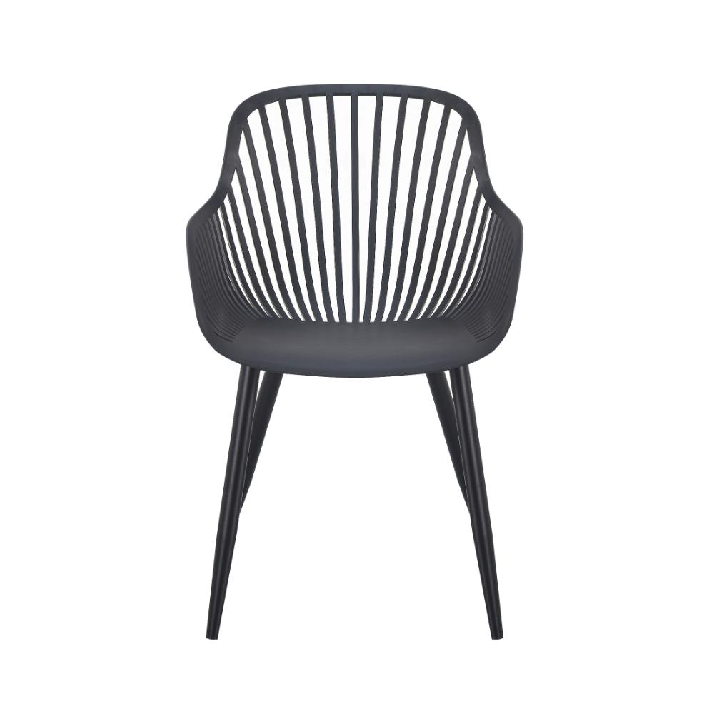 Silla Victoria, Negro, Con espaldar minimalista y diseño moderno