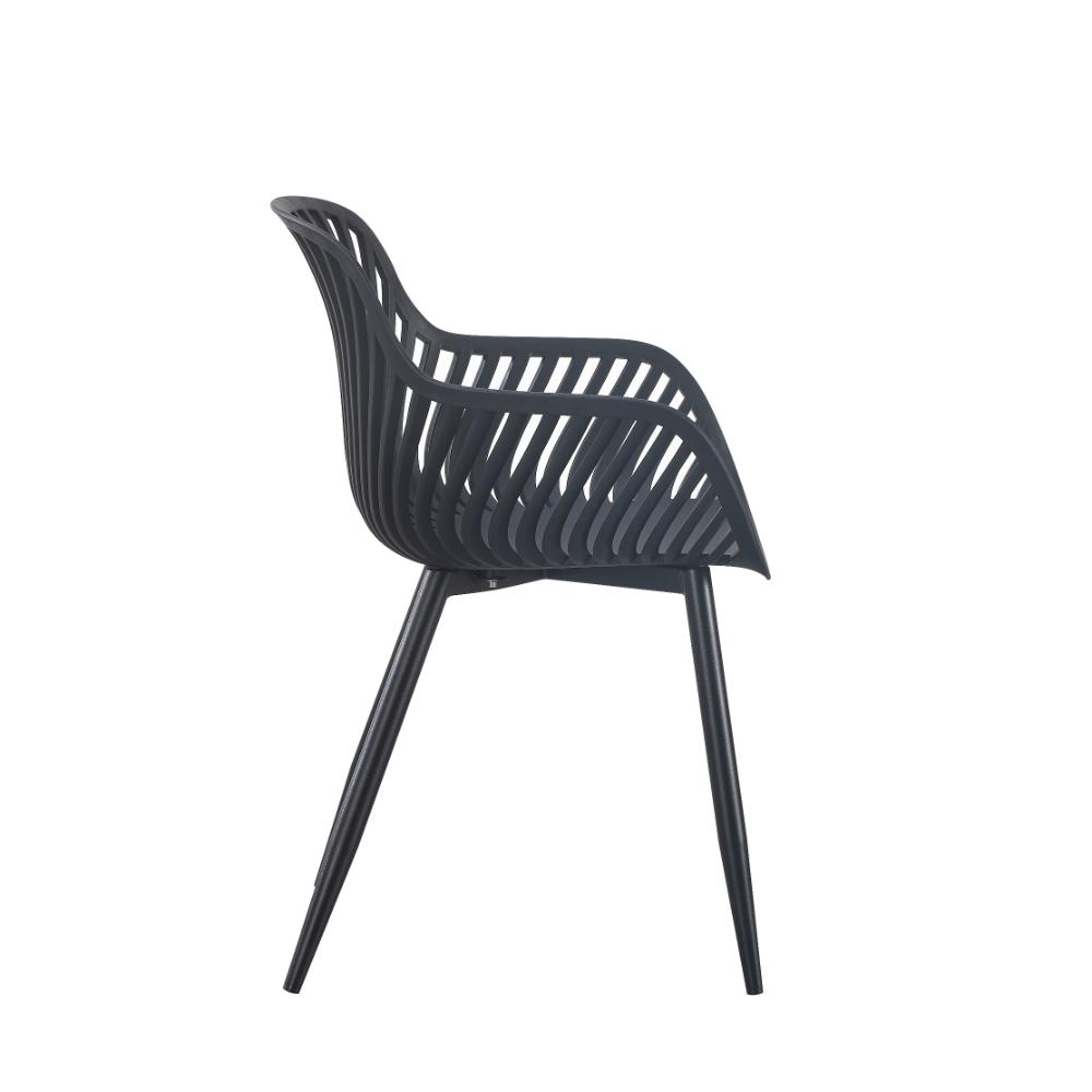 Silla Victoria, Negro, Con espaldar minimalista y diseño moderno