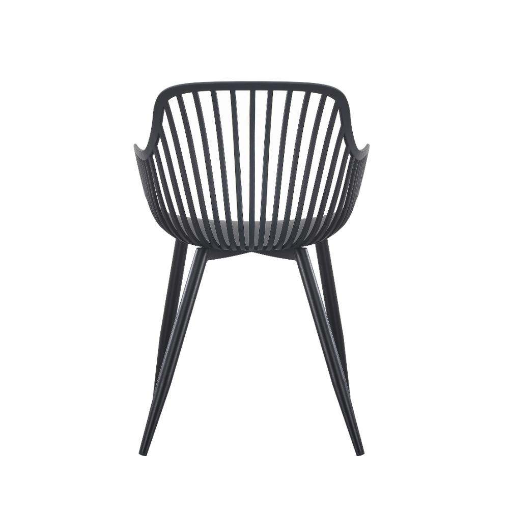 Silla Victoria, Negro, Con espaldar minimalista y diseño moderno