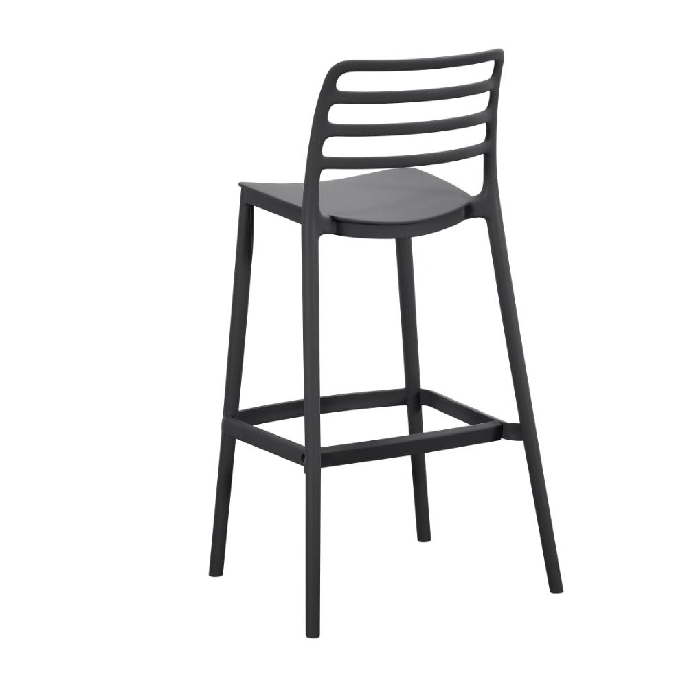 Silla para Bar Palawan, Negro, Con espaldar abierto y diseño minimalista X2