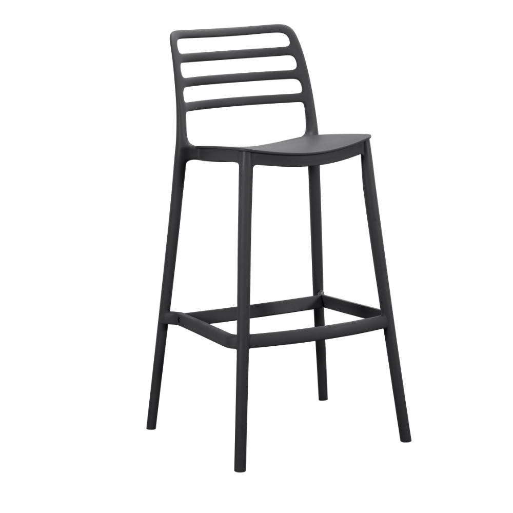 Silla para Bar Palawan, Negro, Con espaldar abierto y diseño minimalista X2