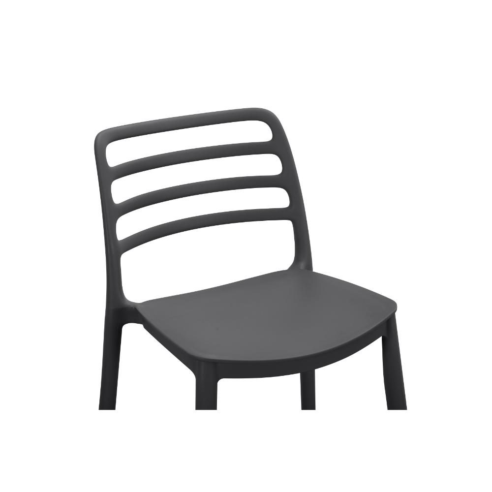 Silla para Bar Palawan, Negro, Con espaldar abierto y diseño minimalista X2