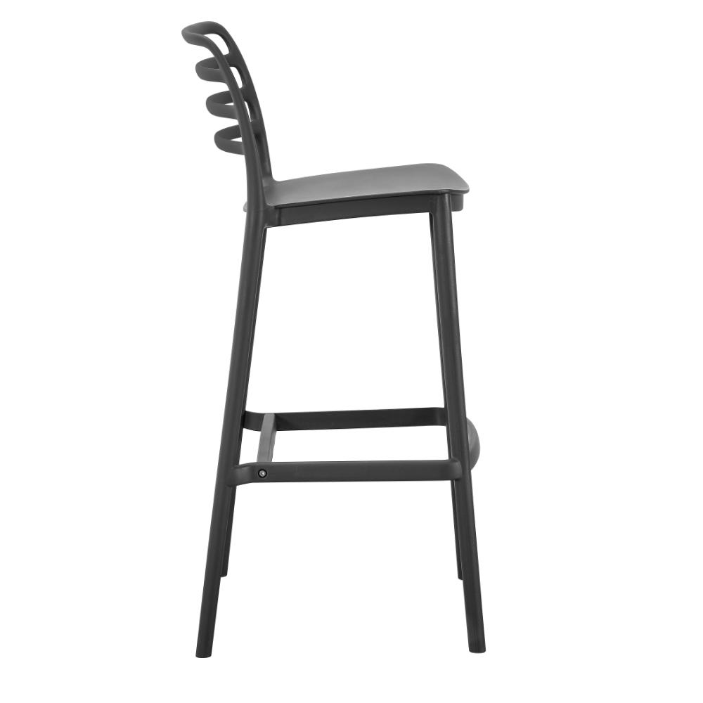 Silla para Bar Palawan, Negro, Con espaldar abierto y diseño minimalista X2
