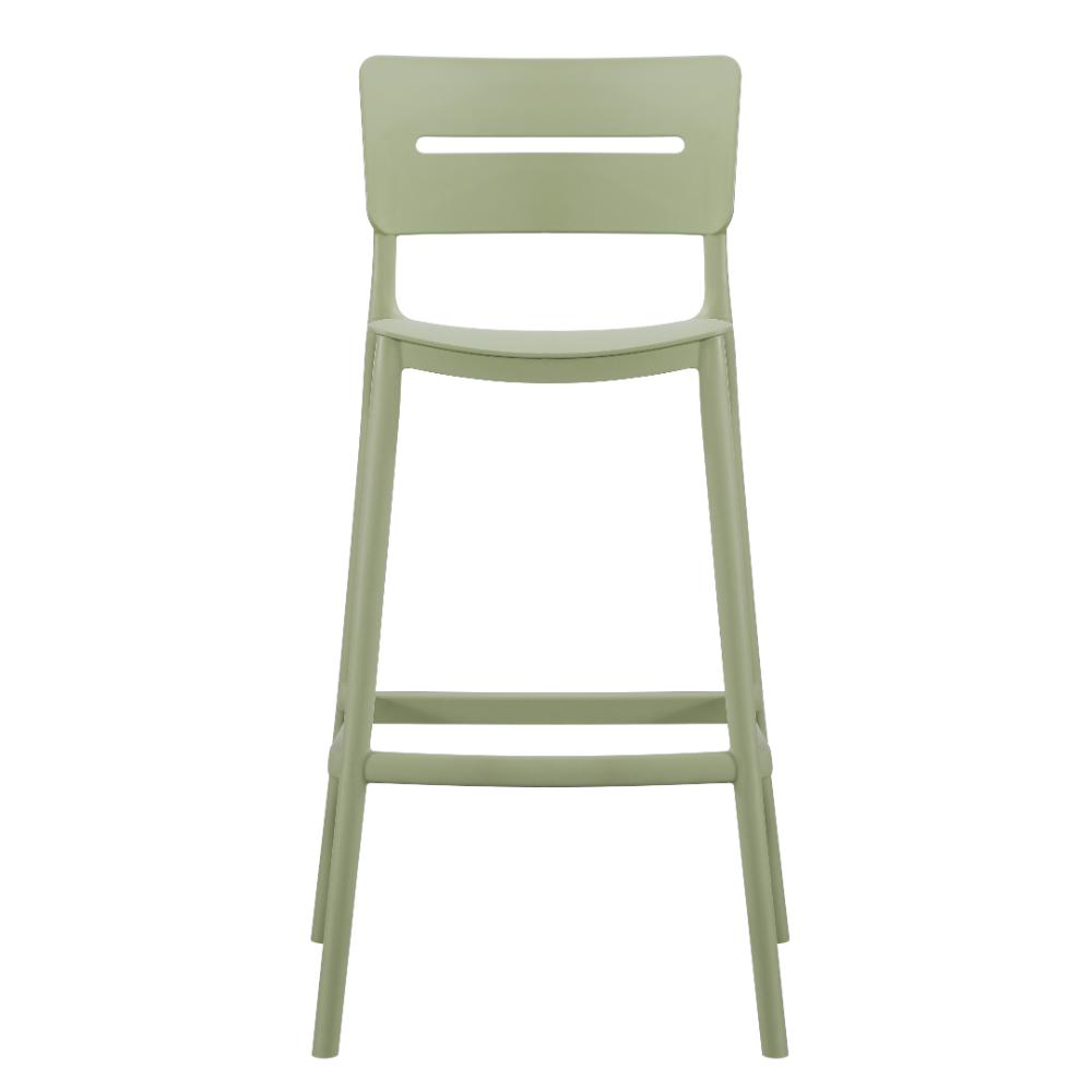 Silla para Bar Manila, Verde, Con espaldar rectangular y diseño moderno X2