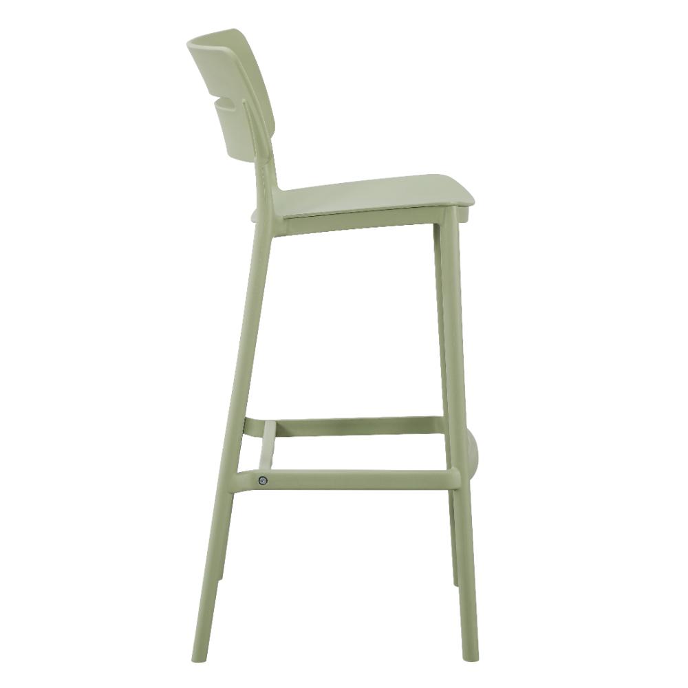 Silla para Bar Manila, Verde, Con espaldar rectangular y diseño moderno X2
