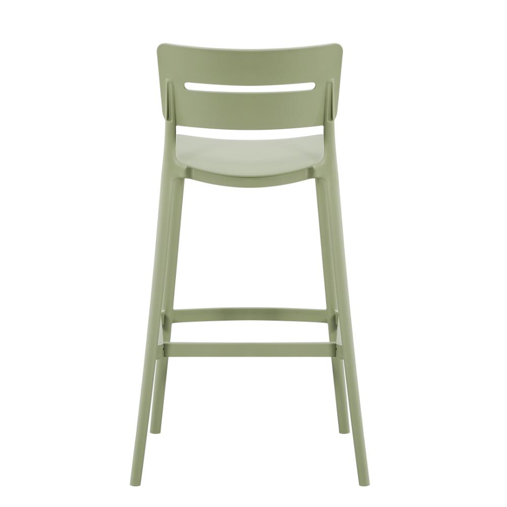 Silla para Bar Manila, Verde, Con espaldar rectangular y diseño moderno X2