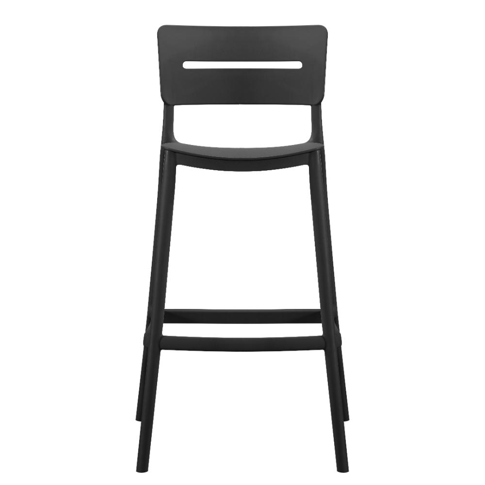 Silla para Bar Manila, Negro, con Espaldar Rectangular y Diseño Moderno