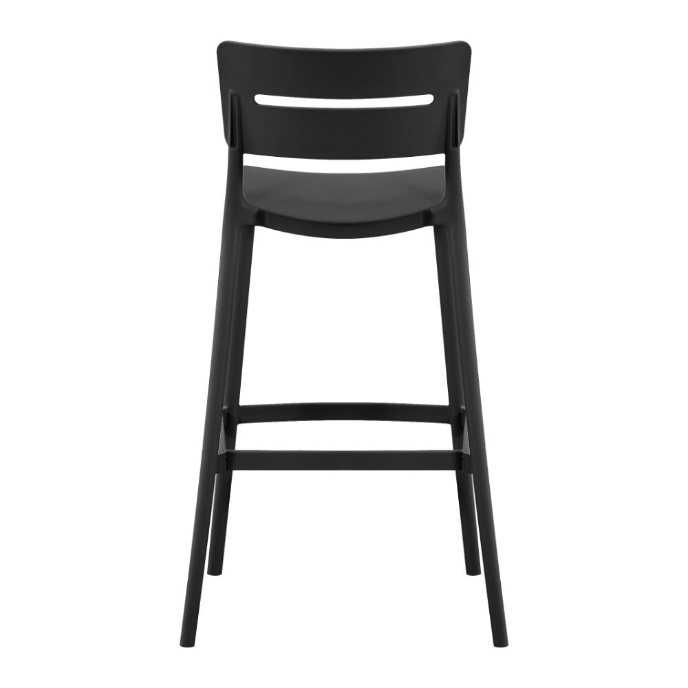 Silla para Bar Manila, Negro, con Espaldar Rectangular y Diseño Moderno