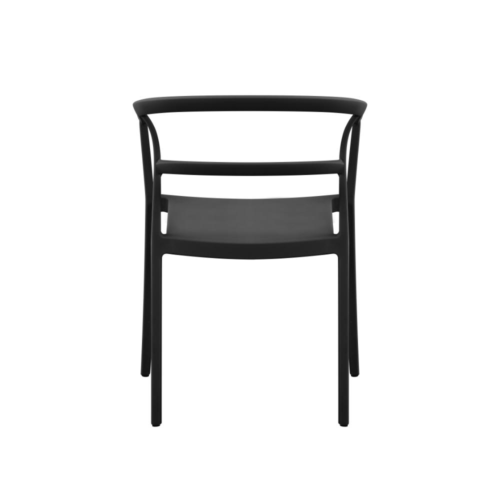 Silla Porto, Negro, Con espaldar minimalista y diseño Moderno X4