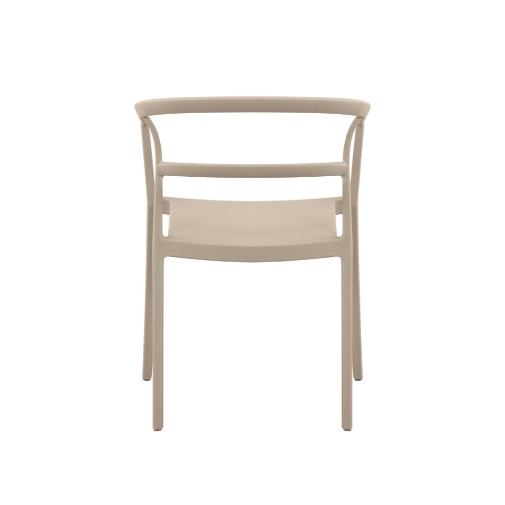 Silla Porto, Taupe, Con espaldar minimalista y diseño Moderno X2