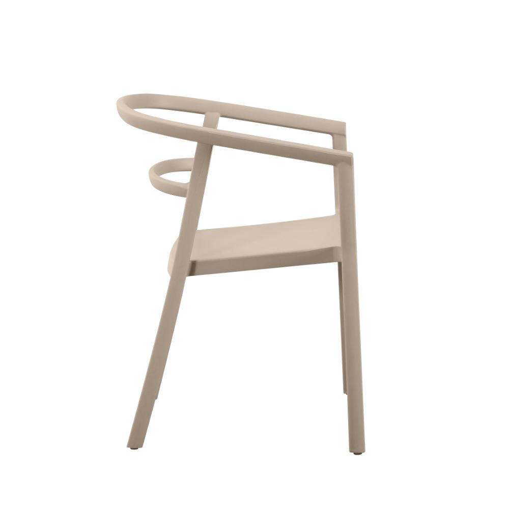 Silla Porto, Taupe, Con espaldar minimalista y diseño Moderno X2