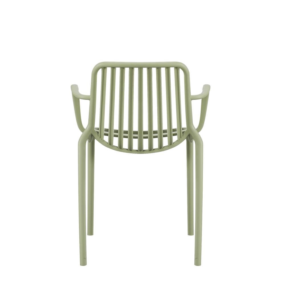 Silla Parma, Verde, Con espaldar en rayas y diseño minimalista X2