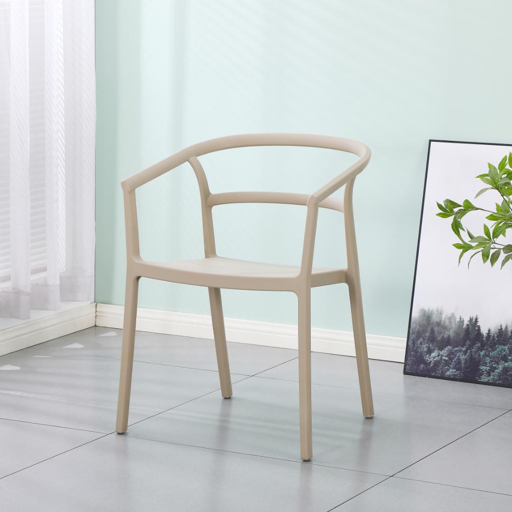 Silla Porto, Taupe, Con espaldar minimalista y diseño Moderno X2