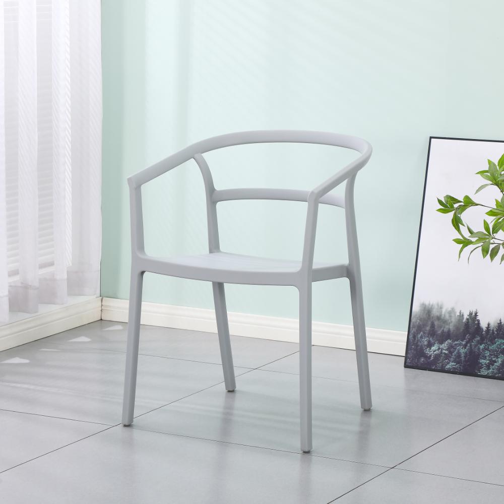Silla Porto, Gris, Con espaldar minimalista y diseño Moderno