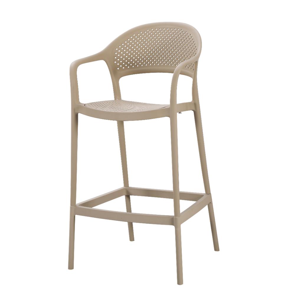 Silla para Bar Curitiva, Taupe, Con espaldar traspirable y diseño Minimalista