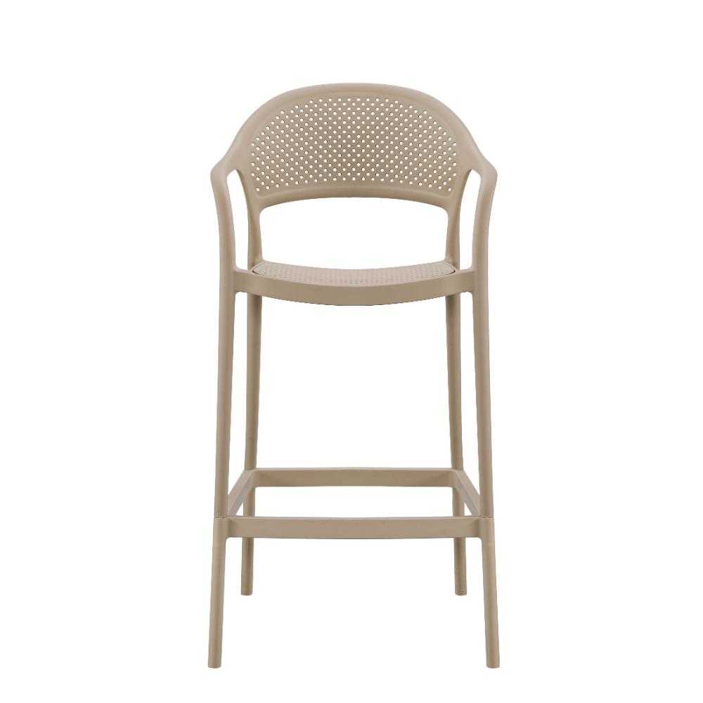 Silla para Bar Curitiva, Taupe, Con espaldar traspirable y diseño Minimalista