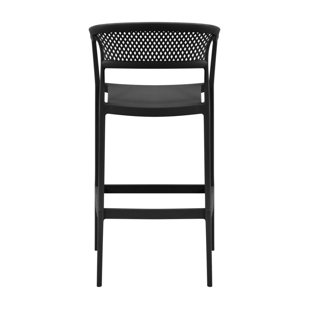 Silla para Bar Salvador, Negro, Con espaldar en malla y diseño Moderno