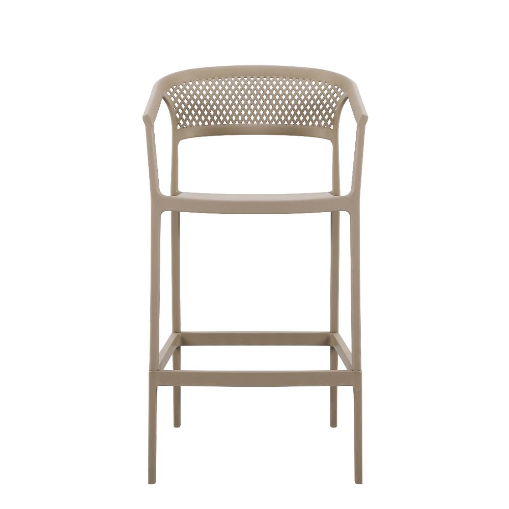 Silla para Bar Salvador, Taupe, Con espaldar en malla y diseño Moderno X2