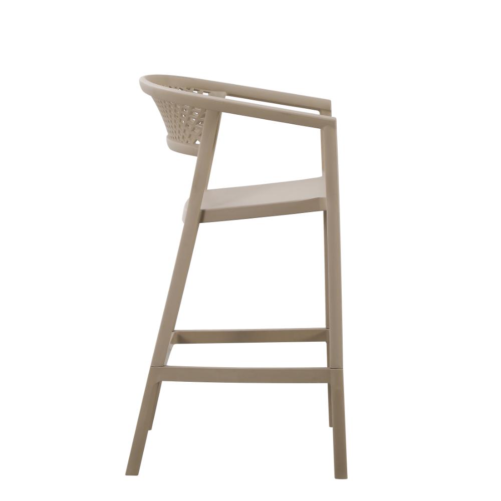 Silla para Bar Salvador, Taupe, Con espaldar en malla y diseño Moderno X2