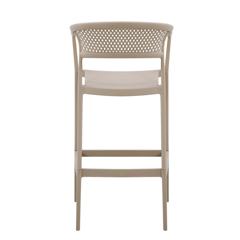 Silla para Bar Salvador, Taupe, Con espaldar en malla y diseño Moderno X2
