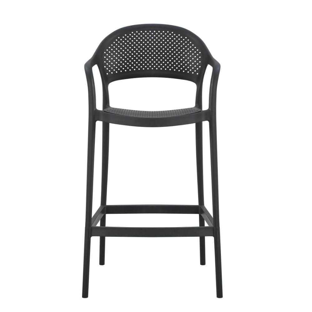 Silla para Bar Curitiva, Negro, Con espaldar traspirable y diseño Minimalista