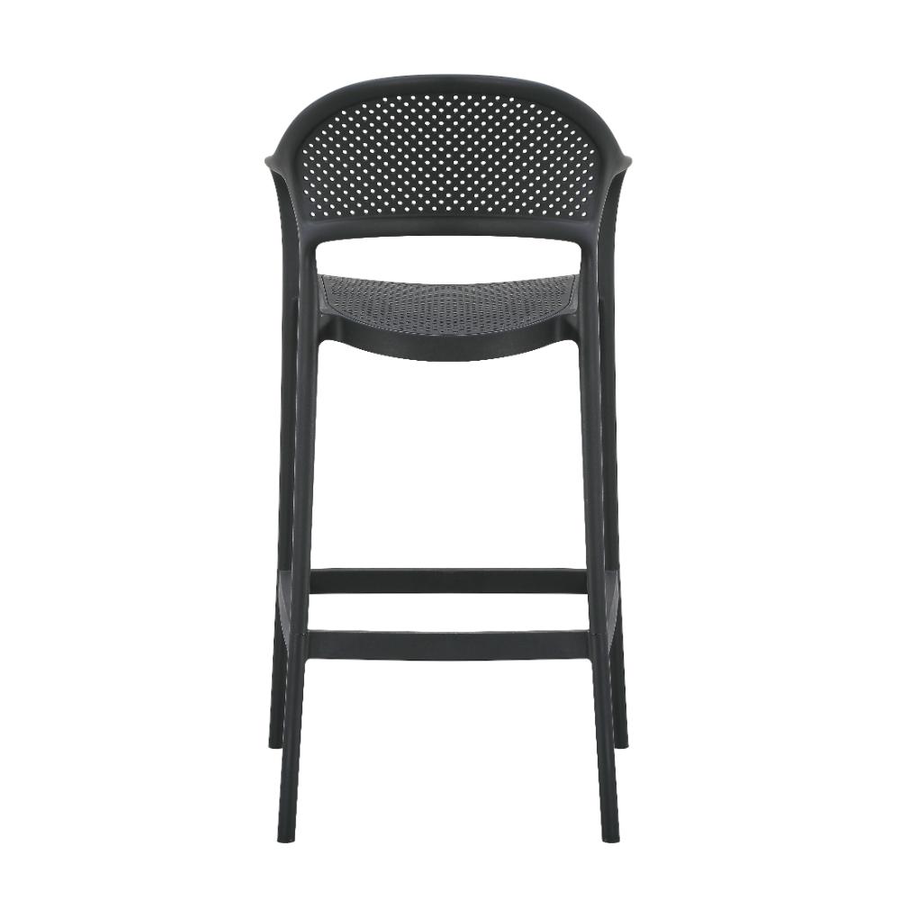 Silla para Bar Curitiva, Negro, Con espaldar traspirable y diseño Minimalista