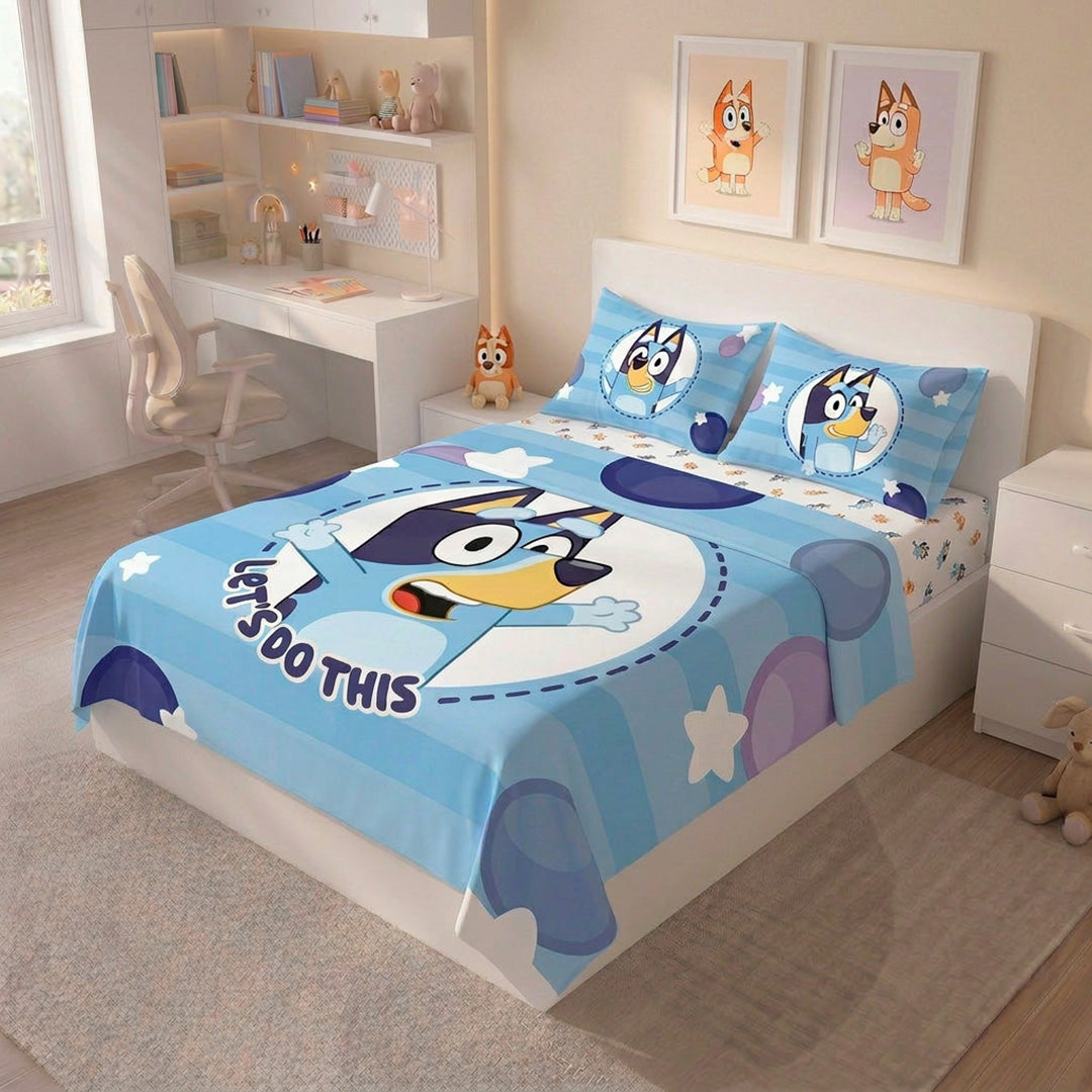 Juego De Sábanas Bluey Azul