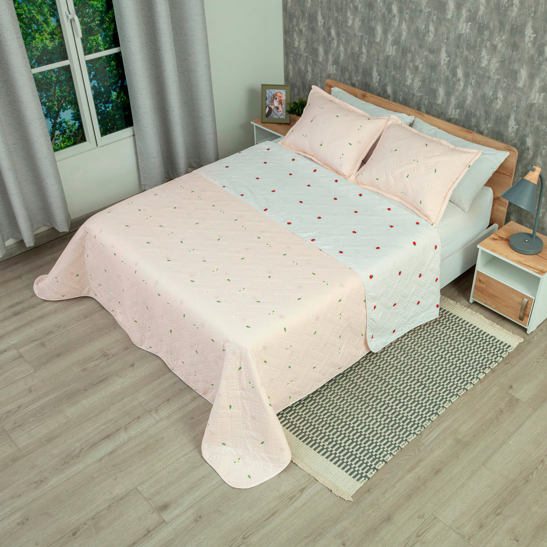 Cubrelecho Termosellado Doble Faz Cotton Sense Sweet Garden
